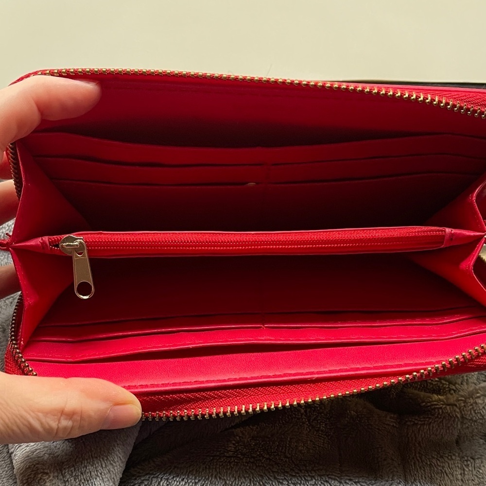 Bebe Bold Red Women's Zip Around Wallet by Bebe - Picture 3 of 3